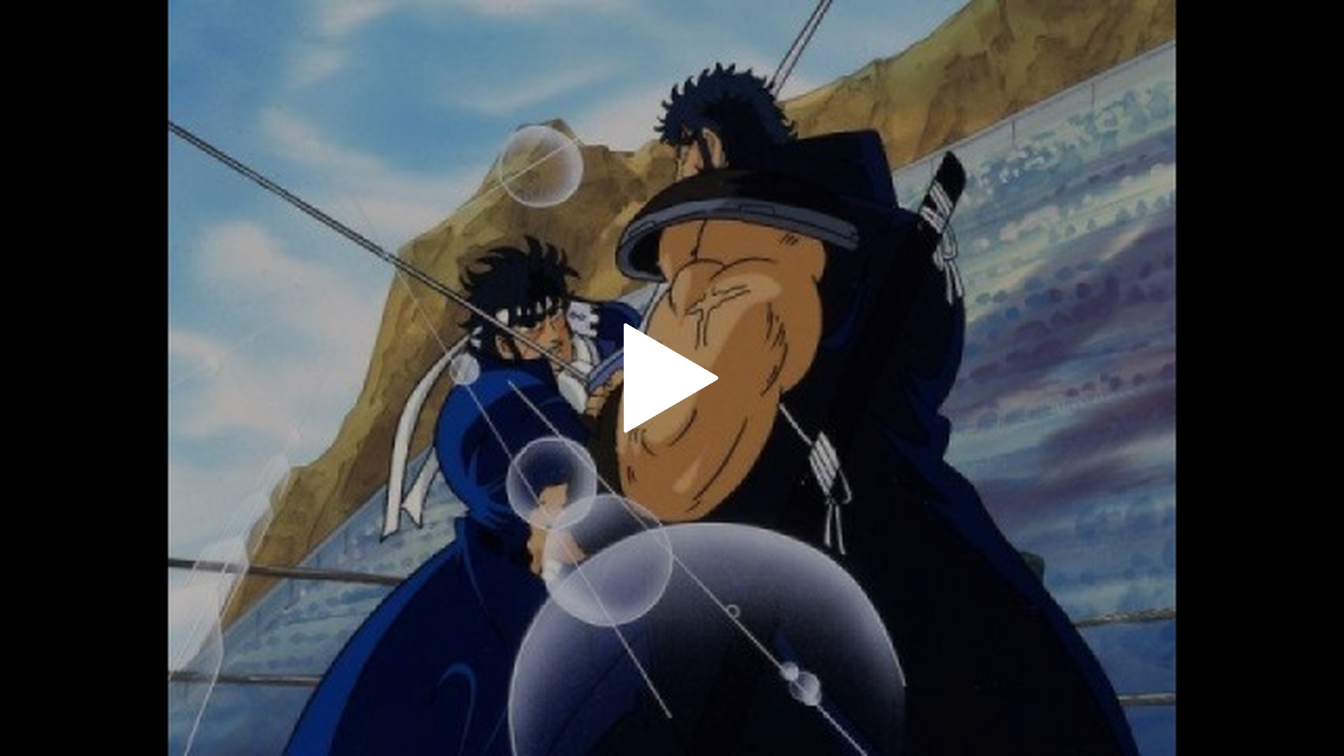 魁!!男塾-第11話 巌流島に死剣舞う! 対決! 桃VS赤石