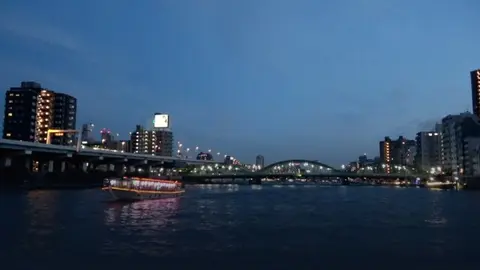 水上散歩 東京水辺ライン ナイトクルーズ前方展望 両国～浅草