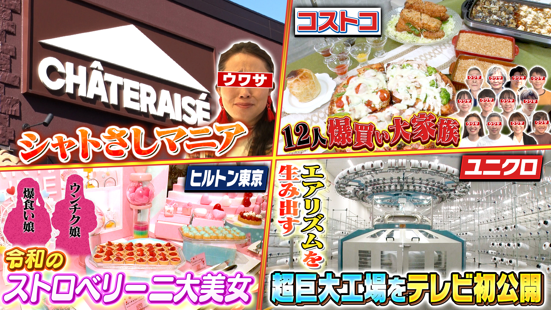 シャトレーゼ好き芸能人▶コストコ爆買い１２人大家族▶ユニクロ