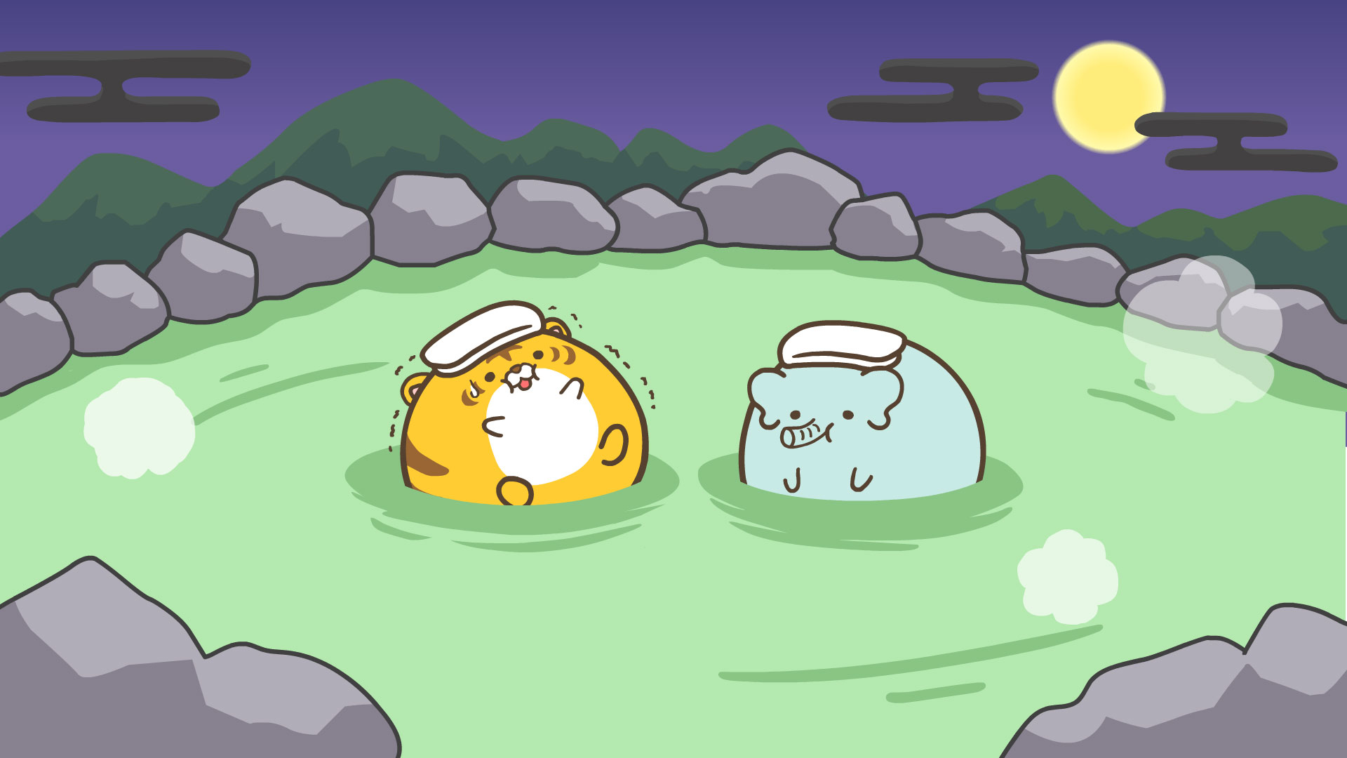 ぽちゃトラvsぽちゃゾウ