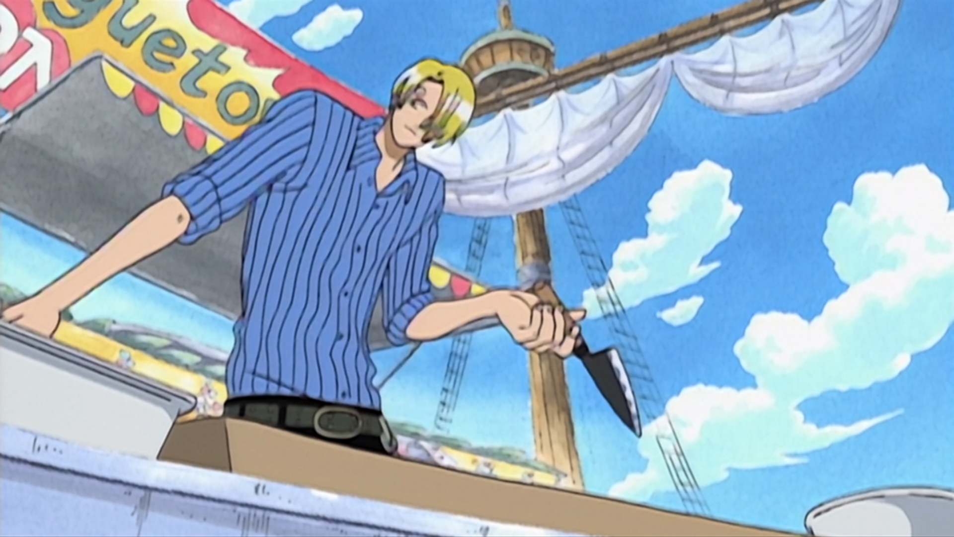 炎の料理バトル？サンジVS美人シェフ