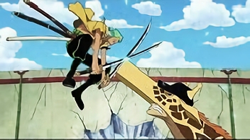 白刃の猛襲！ゾロ対カク強力斬撃対決