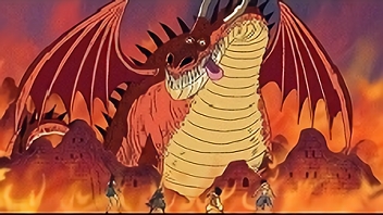 灼熱の闘い！ルフィVS巨大竜！