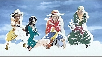 大ピンチ ルフィ極寒の湖に沈む