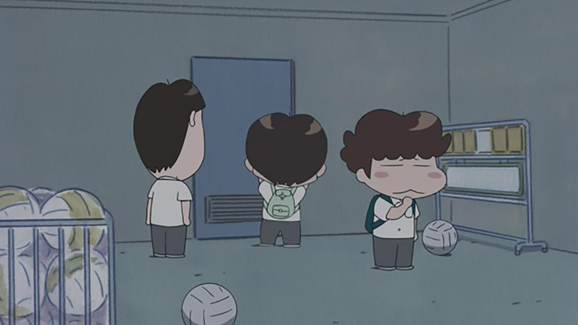 ユズ、体育倉庫