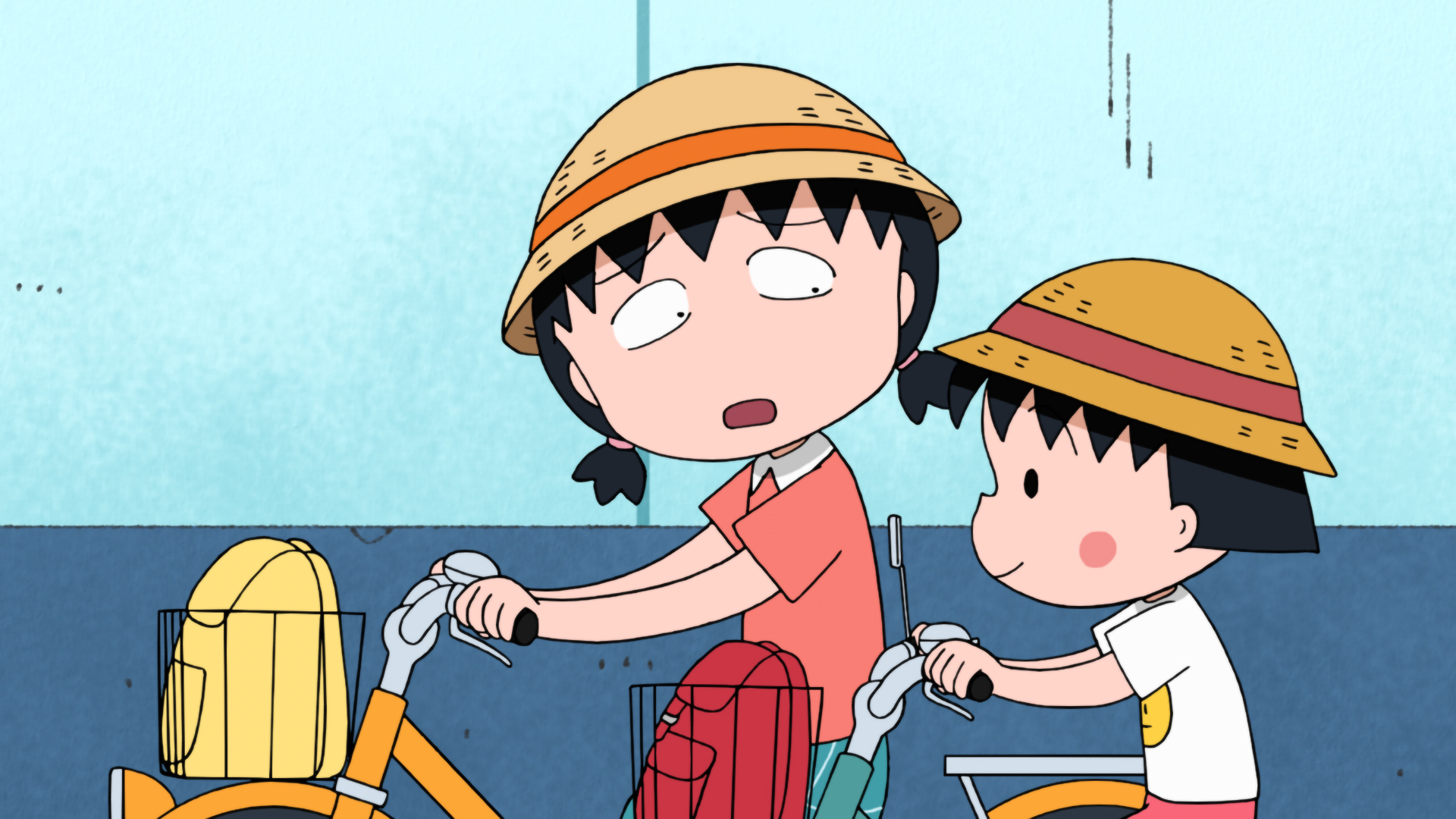まる子とお姉ちゃん、自転車でお出かけ／怖いけど読みたい