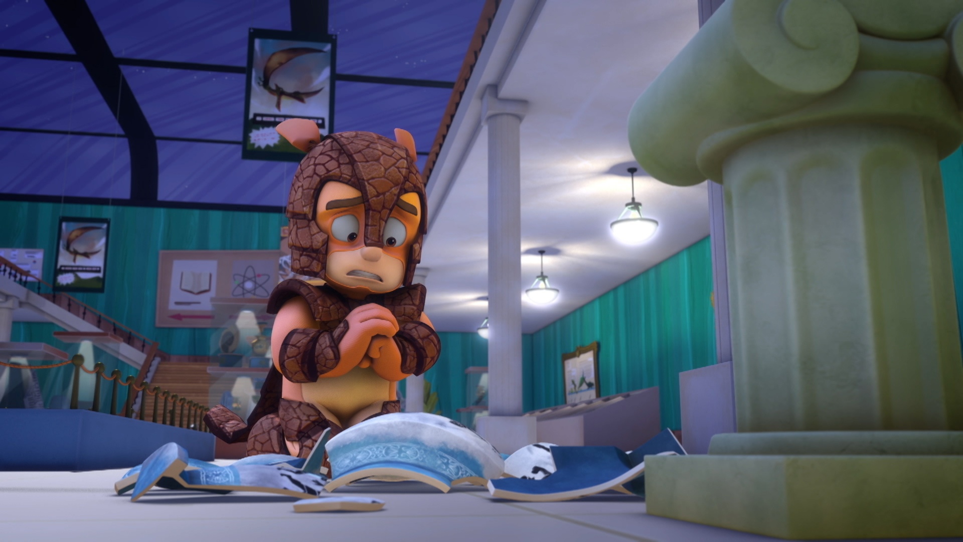 【パジャマスク】「アルマジランと しゅうりのいわ」