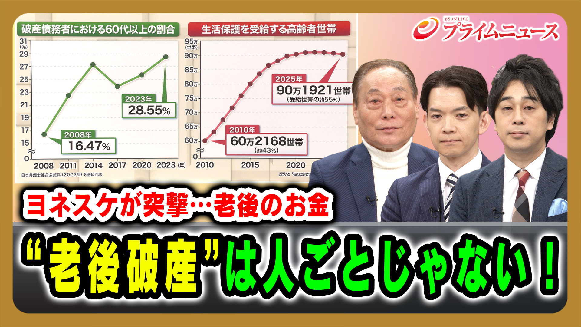 “老後破産”は人ごとじゃない！ヨネスケが突撃…老後のお金