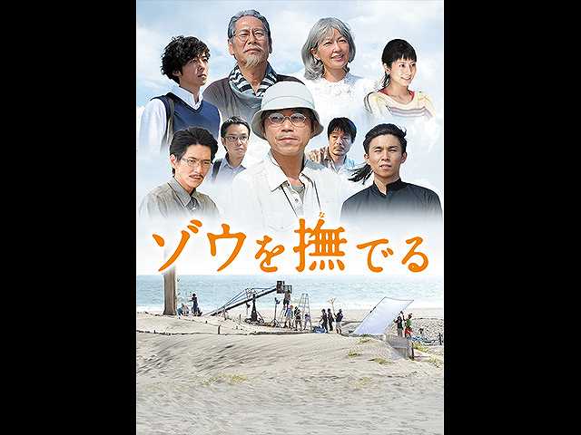 ゾウを撫でる
